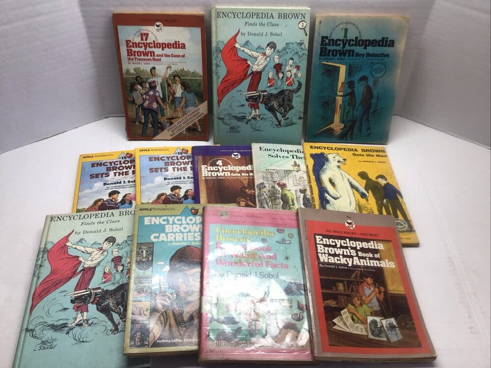 Vintage Encyclopedia Brown Book Lot Donald J Sobol Boy Detective Mystery 12 HC